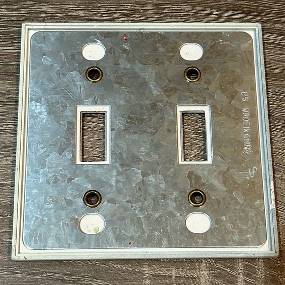 Accents French Cottage Shabby Chic White Metal Double Light Switch